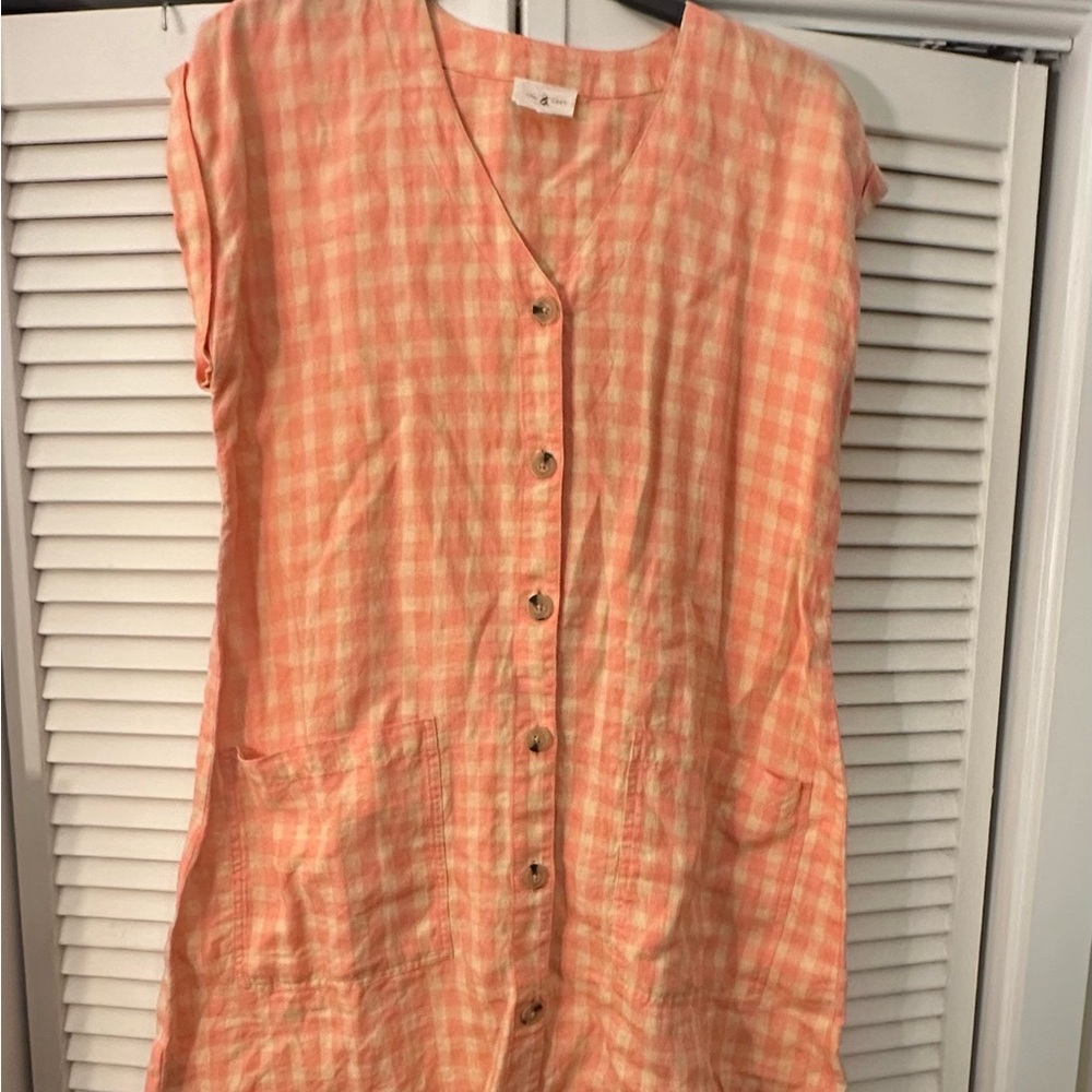 Lou & Grey Coral Checkered dress